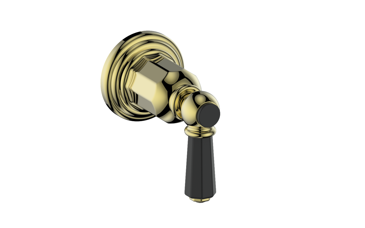 Vogt Carinthia Trim for 3/4" Volume Control - Octagonal Handle (C2) / Brushed Gold/Matte Black