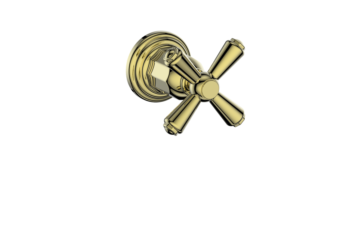 Vogt Carinthia Trim for 3/4" Volume Control - Cross Handle (C3) / Brushed Gold
