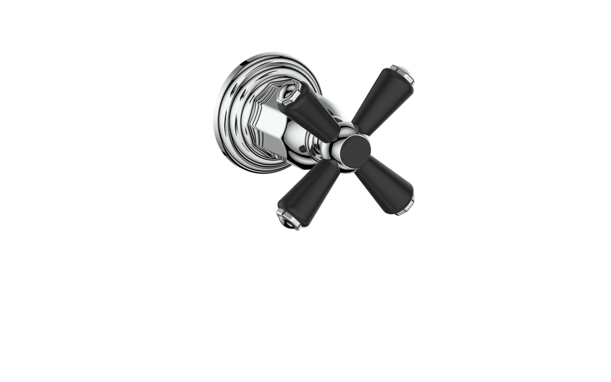 Vogt Carinthia Trim for 3/4" Volume Control - Cross Handle (C3) / Chrome/Matte Black