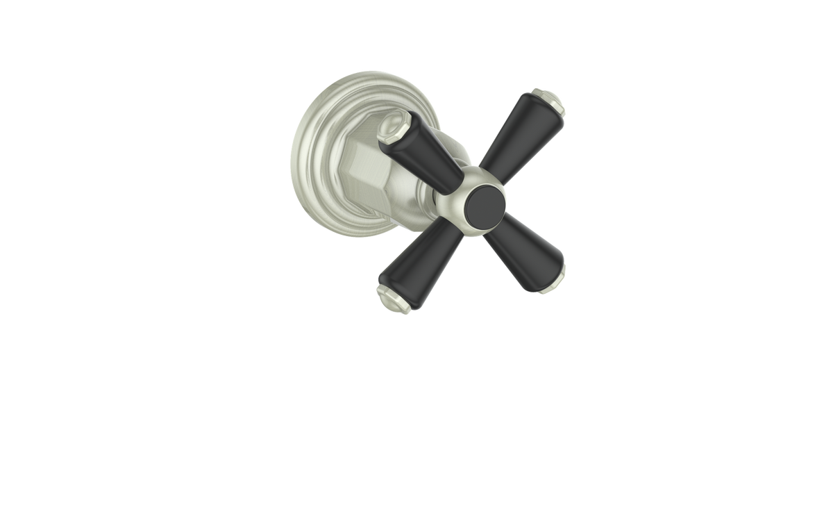 Vogt Carinthia Trim for 3/4" Volume Control - Cross Handle (C3) / Brushed Nickel/Matte Black