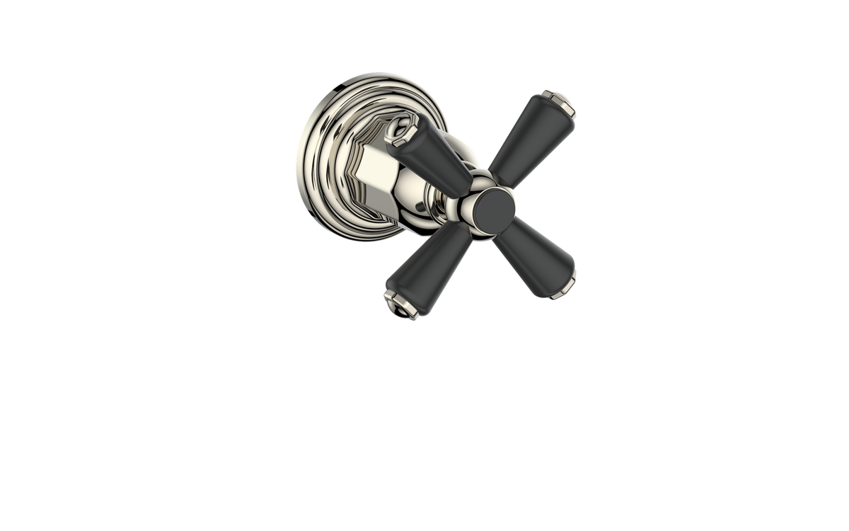 Vogt Carinthia Trim for 3/4" Volume Control - Cross Handle (C3) / Polished Nickel/Matte Black
