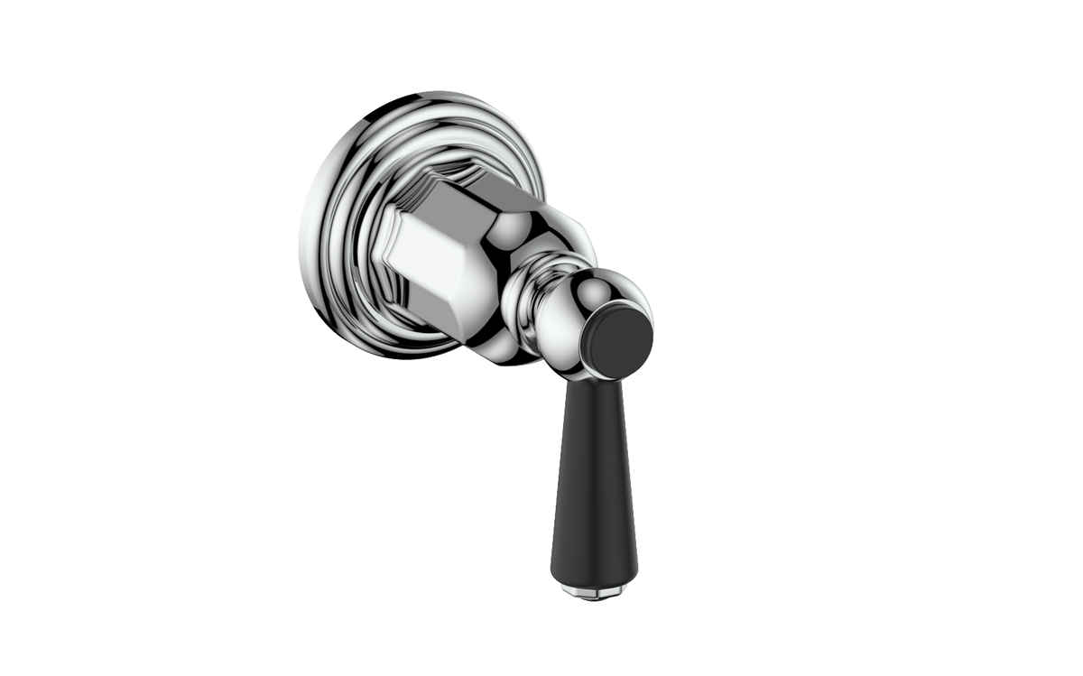Vogt Carinthia Trim for 3/4" Volume Control - Lever Handle (C1) / Chrome/Matte Black