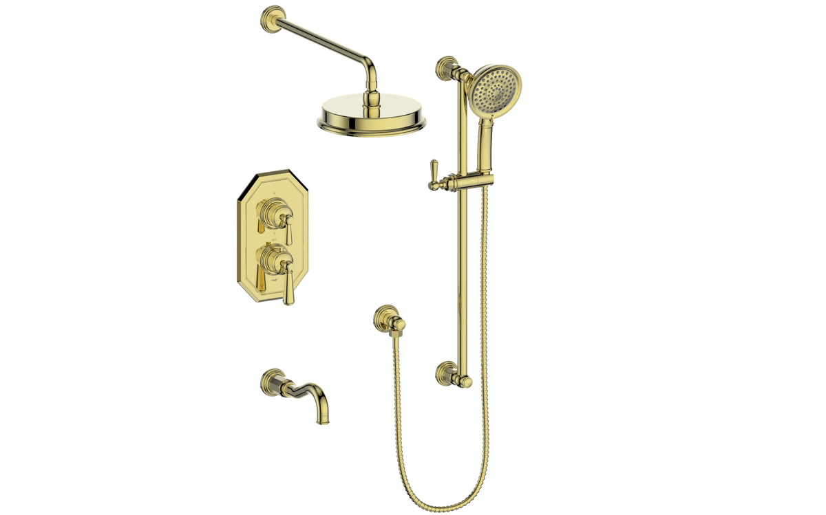 Vogt Carinthia Trim for 3-Way TH Shower Kit - Lever Handle (C1) / Brushed Gold