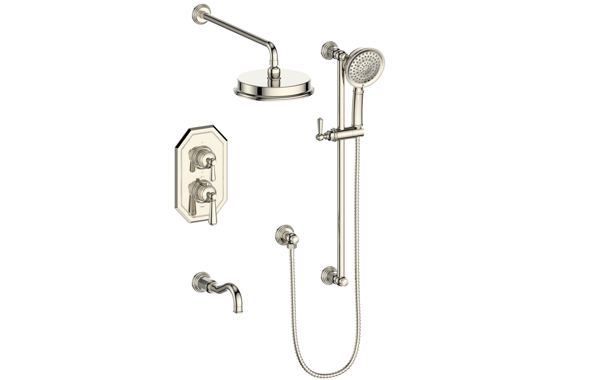 Vogt Carinthia Trim for 3-Way TH Shower Kit - Lever Handle (C1) / Polished Nickel