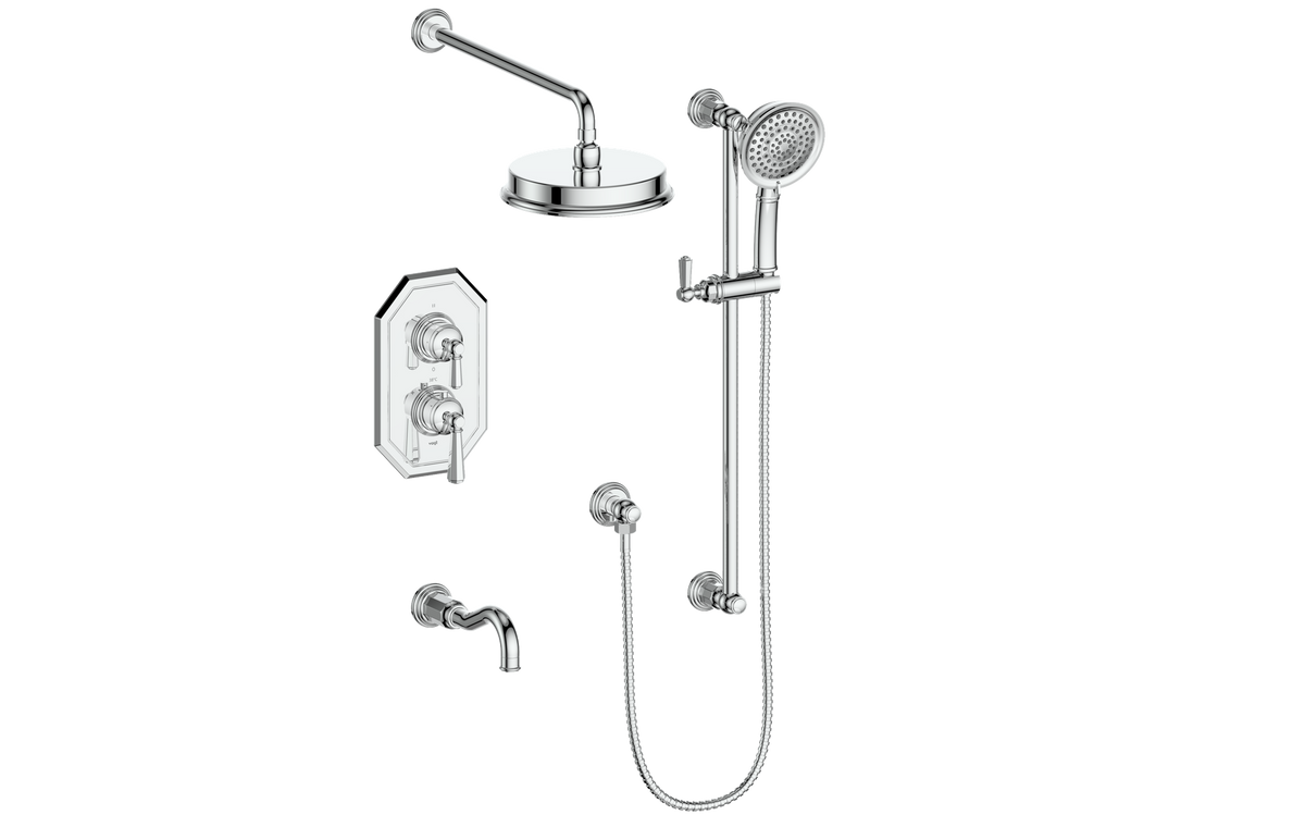 Vogt Carinthia Trim for 3-Way TH Shower Kit - Octagonal Handle (C2) / Chrome