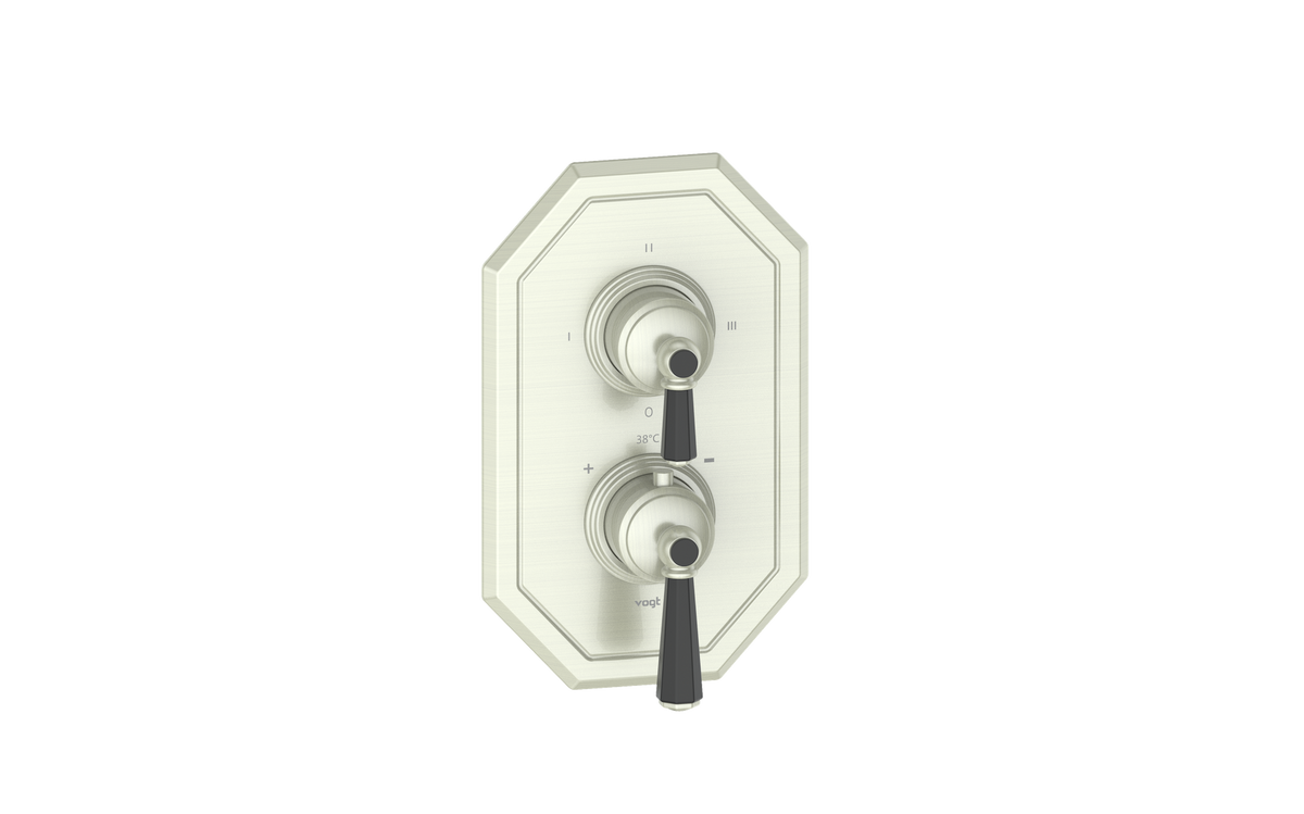 Vogt Carinthia Trim for 3-Way TH Valve - Octagonal Handle (C2) / Brushed Nickel/Matte Black