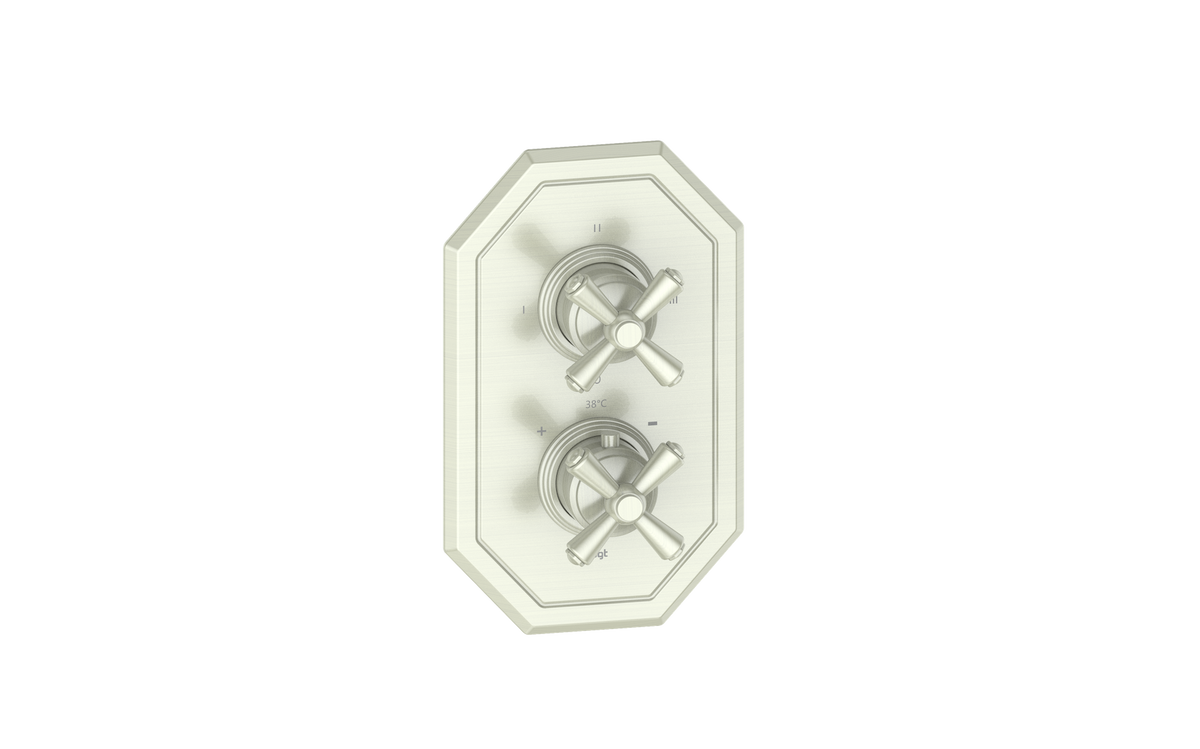 Vogt Carinthia Trim for 3-Way TH Valve - Cross Handle (C3) / Brushed Nickel