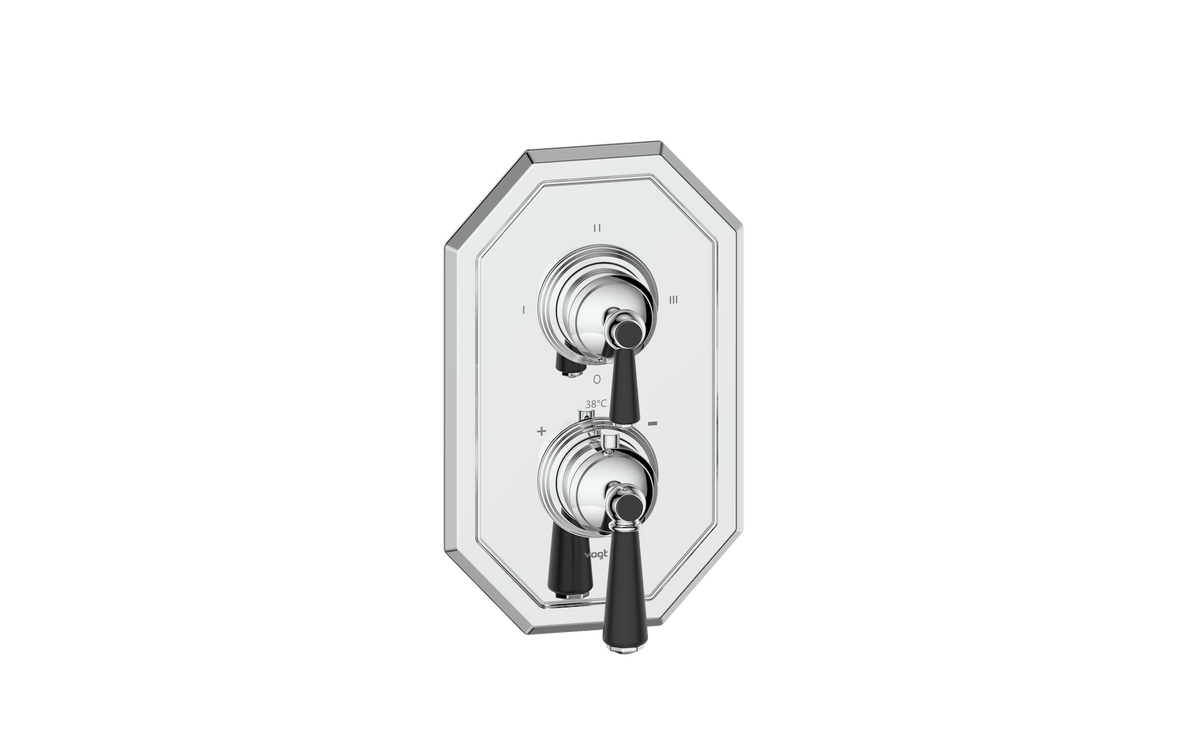 Vogt Carinthia Trim for 3-Way TH Valve - Lever Handle (C1) / Chrome/Matte Black