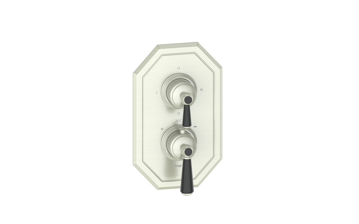 Vogt Carinthia Trim for 3-Way TH Valve - Lever Handle (C1) / Brushed Nickel/Matte Black