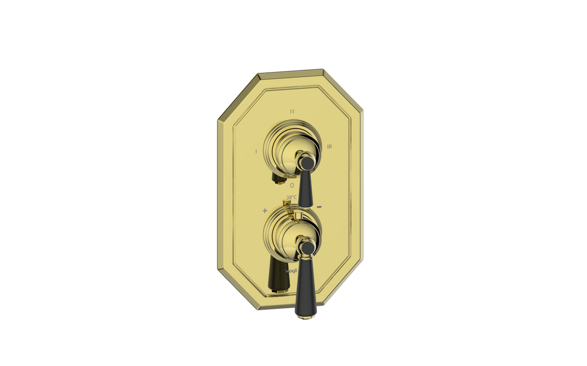 Vogt Carinthia Trim for 3-Way TH Valve - Lever Handle (C1) / Brushed Gold/Matte Black