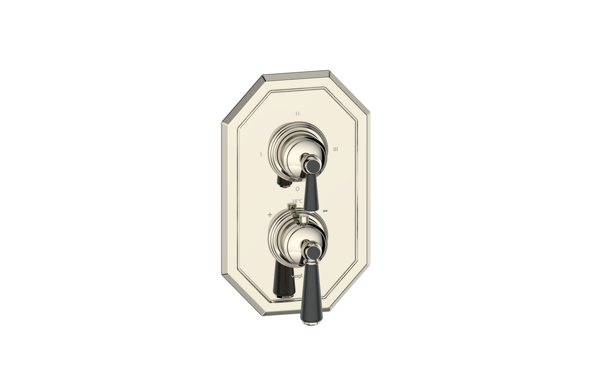 Vogt Carinthia Trim for 3-Way TH Valve - Lever Handle (C1) / Polished Nickel/Matte Black