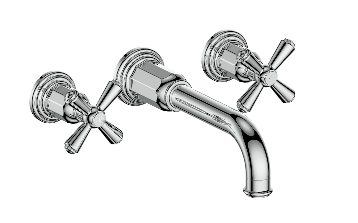 Vogt Carinthia Trim for 8" C.C. Wall Mount Lavatory Faucet - Cross Handle (C3) / Chrome