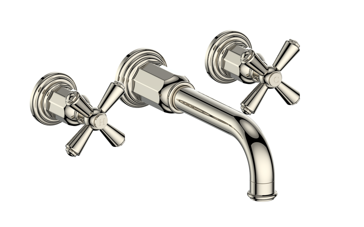 Vogt Carinthia Trim for 8" C.C. Wall Mount Lavatory Faucet - Cross Handle (C3) / Polished Nickel