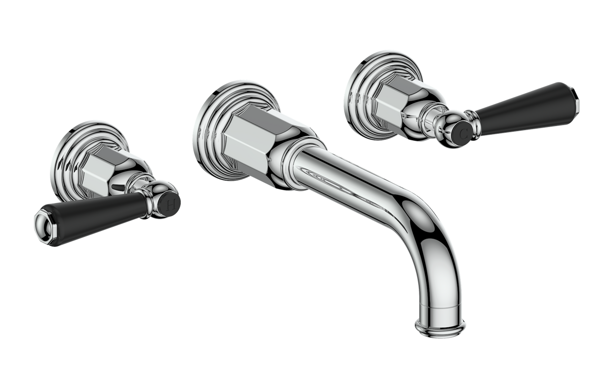 Vogt Carinthia Trim for 8" C.C. Wall Mount Lavatory Faucet - Lever Handle (C1) / Chrome/Matte Black