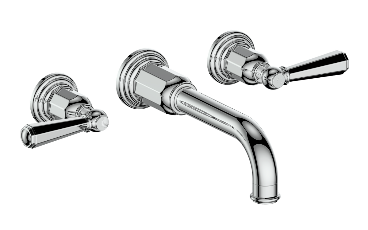 Vogt Carinthia Trim for 8" C.C. Wall Mount Lavatory Faucet - Octagonal Handle (C2) / Chrome