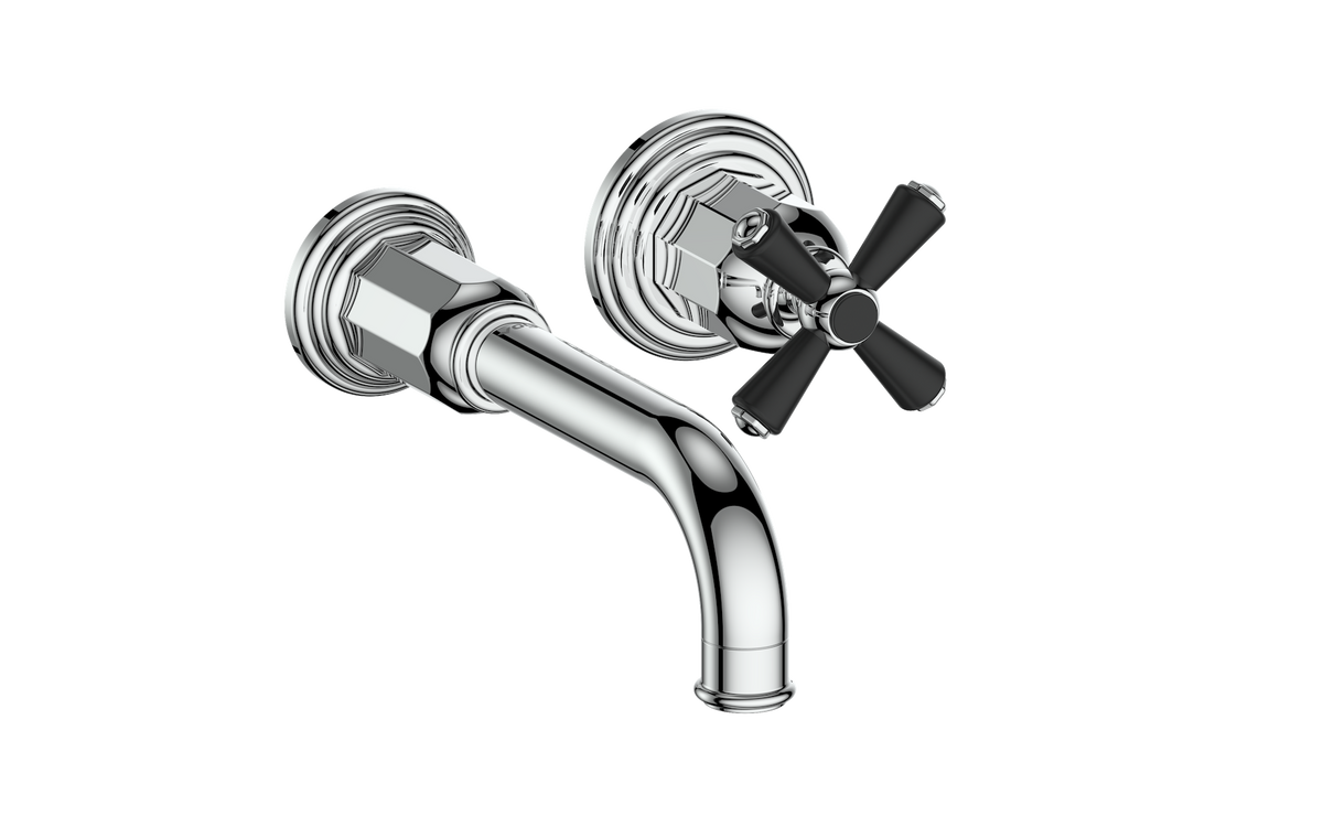 Vogt Carinthia Trim for Wall Mount Lavatory Faucet - Cross Handle (C3) / Chrome/Matte Black