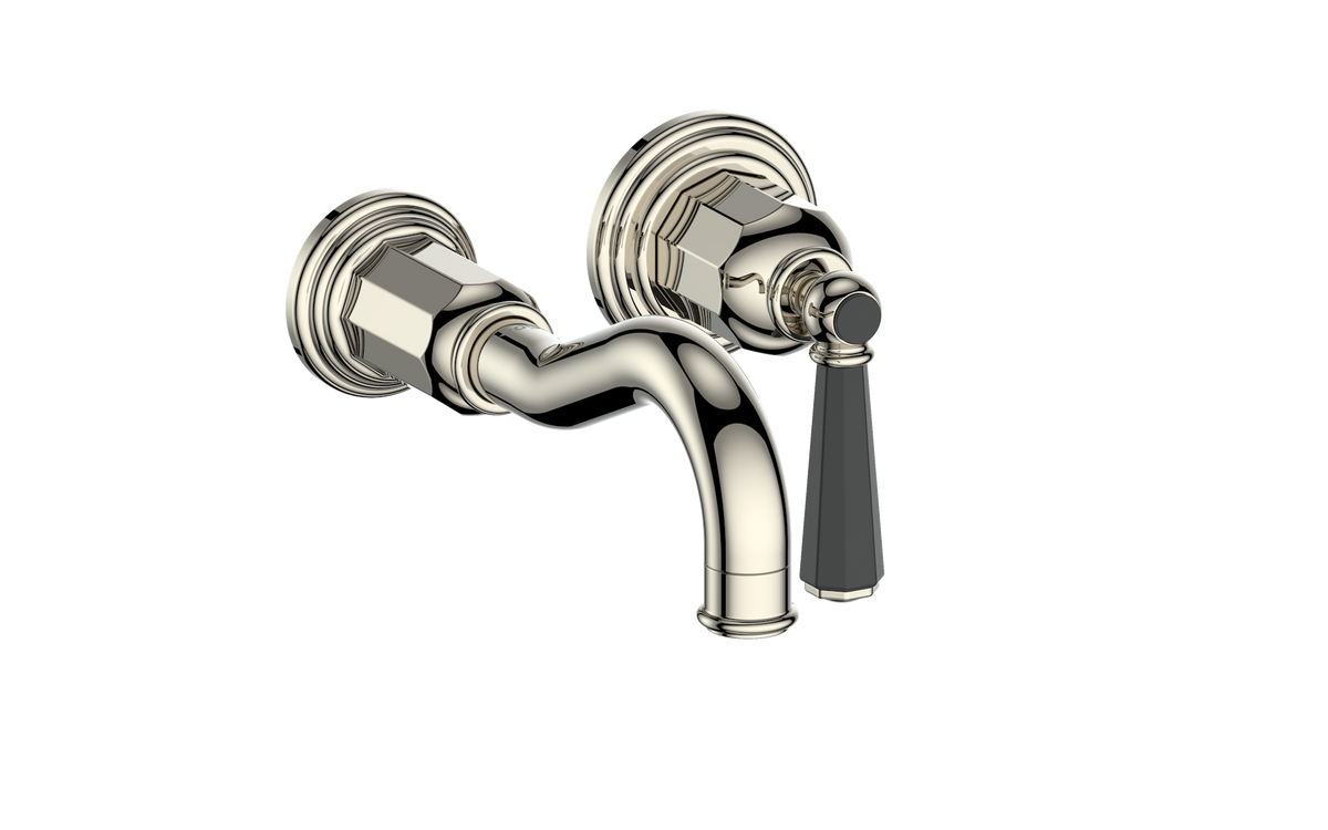 Vogt Carinthia Trim for Wall Mount Lavatory Faucet - Octagonal Handle (C2) / Polished Nickel/Matte Black