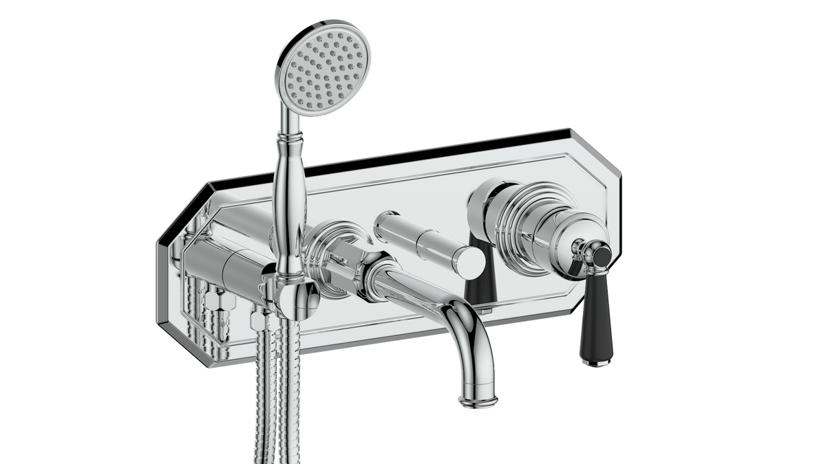 Vogt Carinthia Trim for Wall Mount Tub Filler - Lever Handle (C1) / Chrome/Matte Black