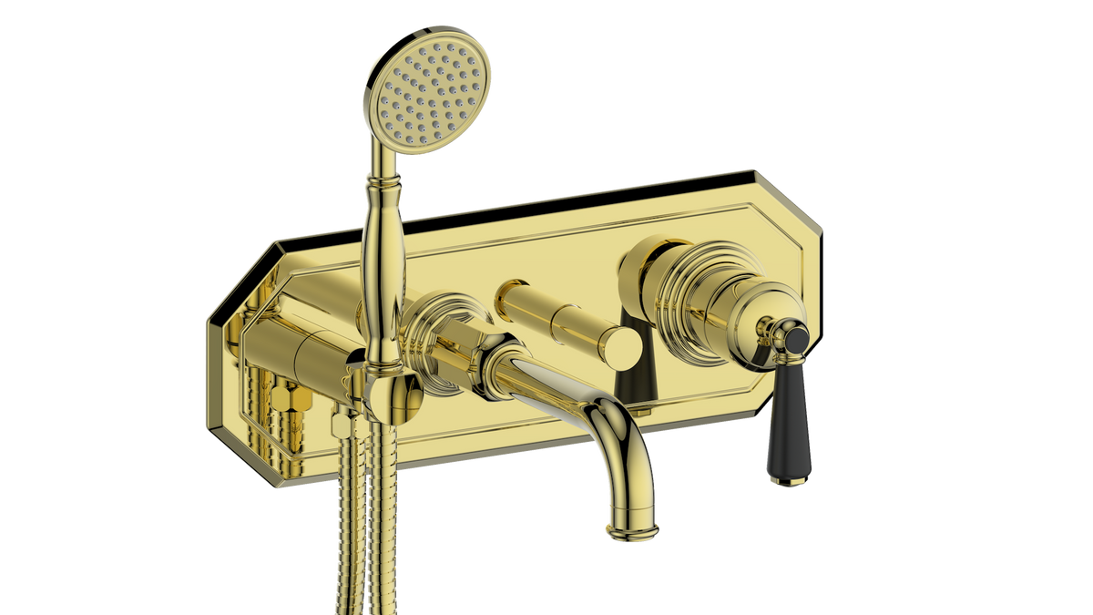 Vogt Carinthia Trim for Wall Mount Tub Filler - Lever Handle (C1) / Brushed Gold/Matte Black