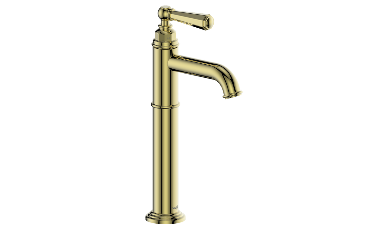 Vogt Carinthia Vessel Sink Lavatory Faucet - Octagonal Handle (C2) / Brushed Gold