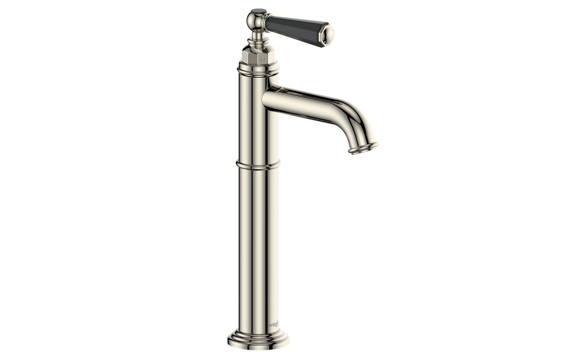 Vogt Carinthia Vessel Sink Lavatory Faucet - Octagonal Handle (C2) / Polished Nickel/Matte Black
