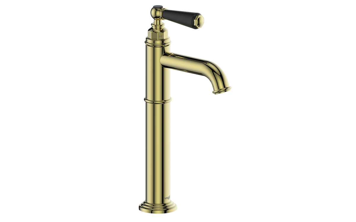 Vogt Carinthia Vessel Sink Lavatory Faucet - Lever Handle (C1) / Brushed Gold/Matte Black