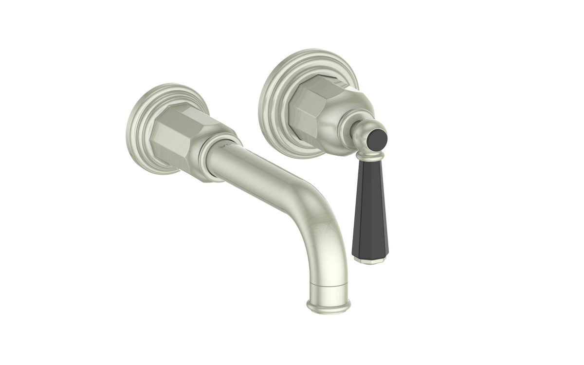 Vogt Carinthia Wall Mount Lavatory Faucet - Octagonal Handle (C2) / Brushed Nickel/Matte Black