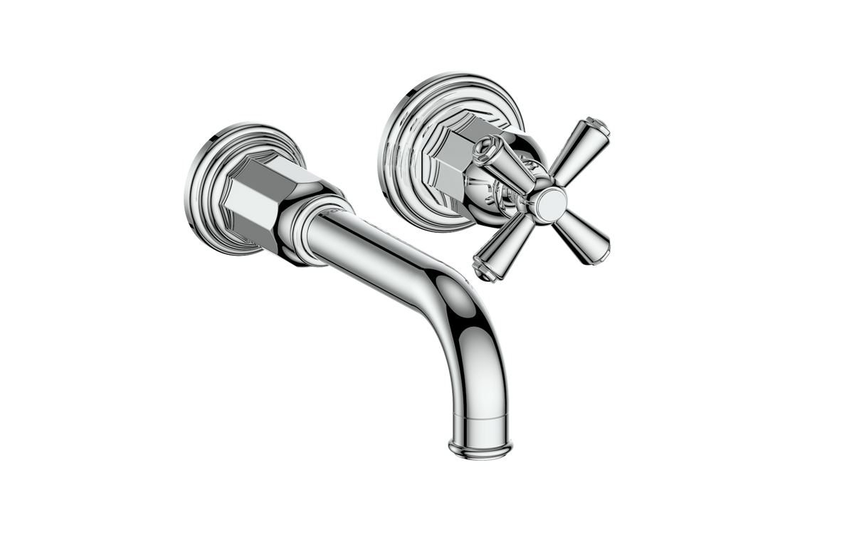 Vogt Carinthia Wall Mount Lavatory Faucet - Cross Handle (C3) / Chrome