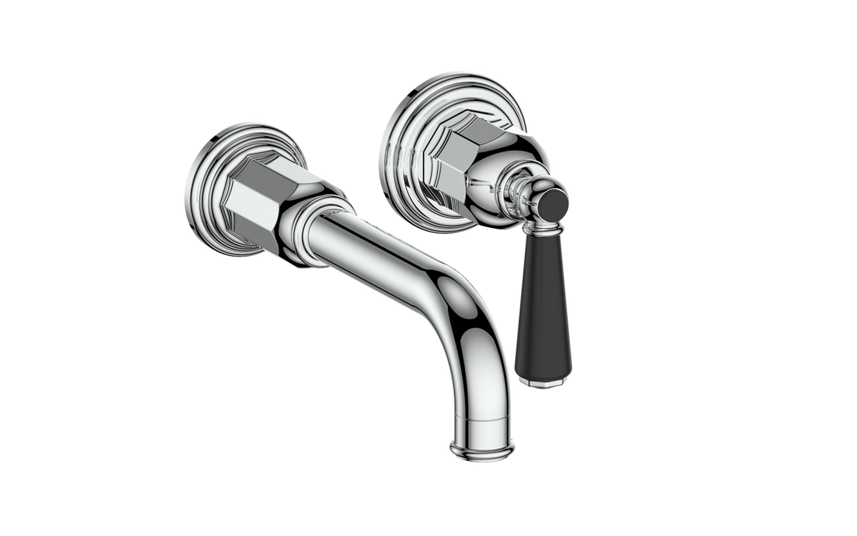 Vogt Carinthia Wall Mount Lavatory Faucet - Lever Handle (C1) / Chrome/Matte Black