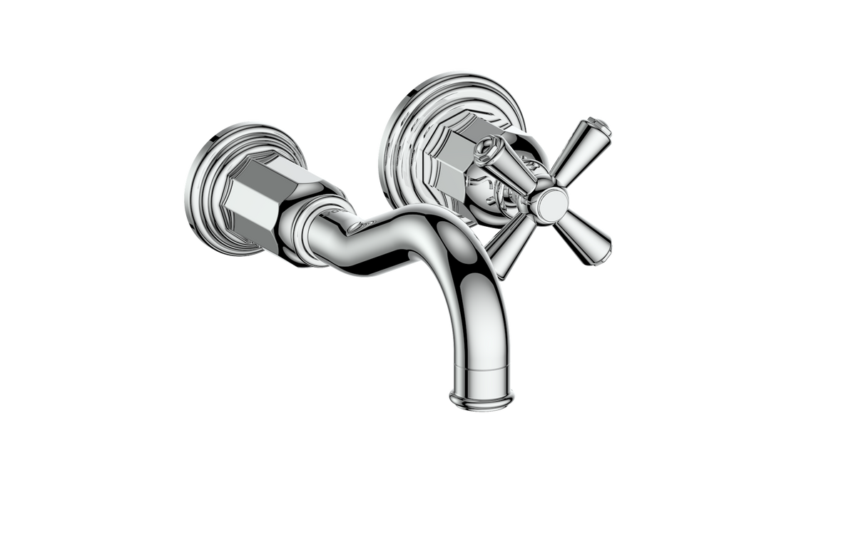 Vogt Carinthia Wall Mount Lavatory Faucet - Cross Handle (C3) / Chrome