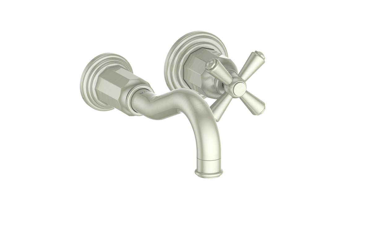Vogt Carinthia Wall Mount Lavatory Faucet - Cross Handle (C3) / Brushed Nickel