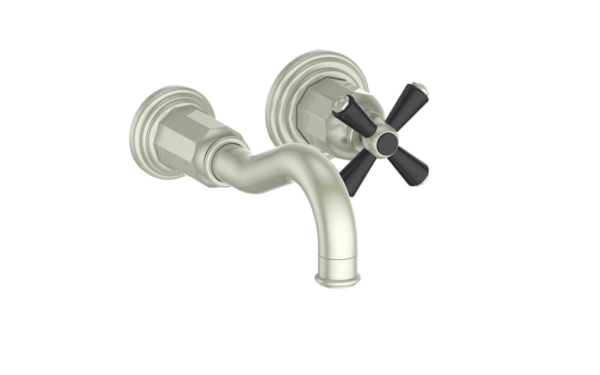 Vogt Carinthia Wall Mount Lavatory Faucet - Cross Handle (C3) / Brushed Nickel/Matte Black