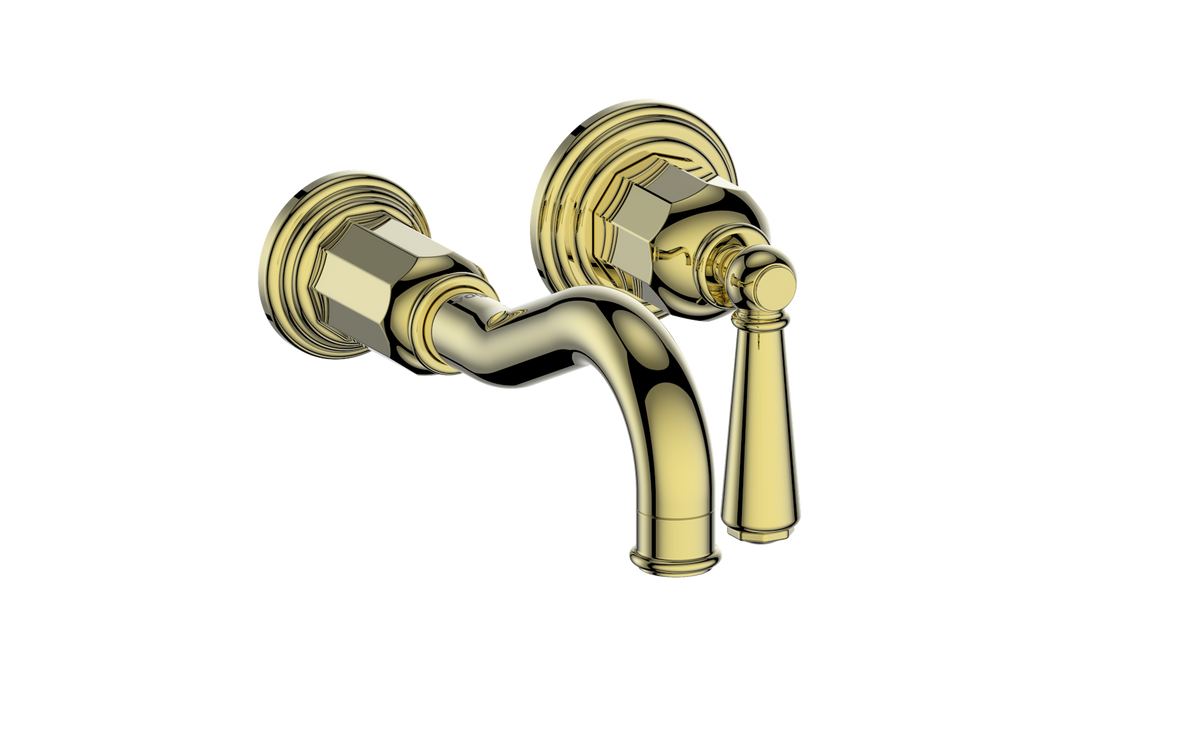Vogt Carinthia Wall Mount Lavatory Faucet - Lever Handle (C1) / Brushed Gold