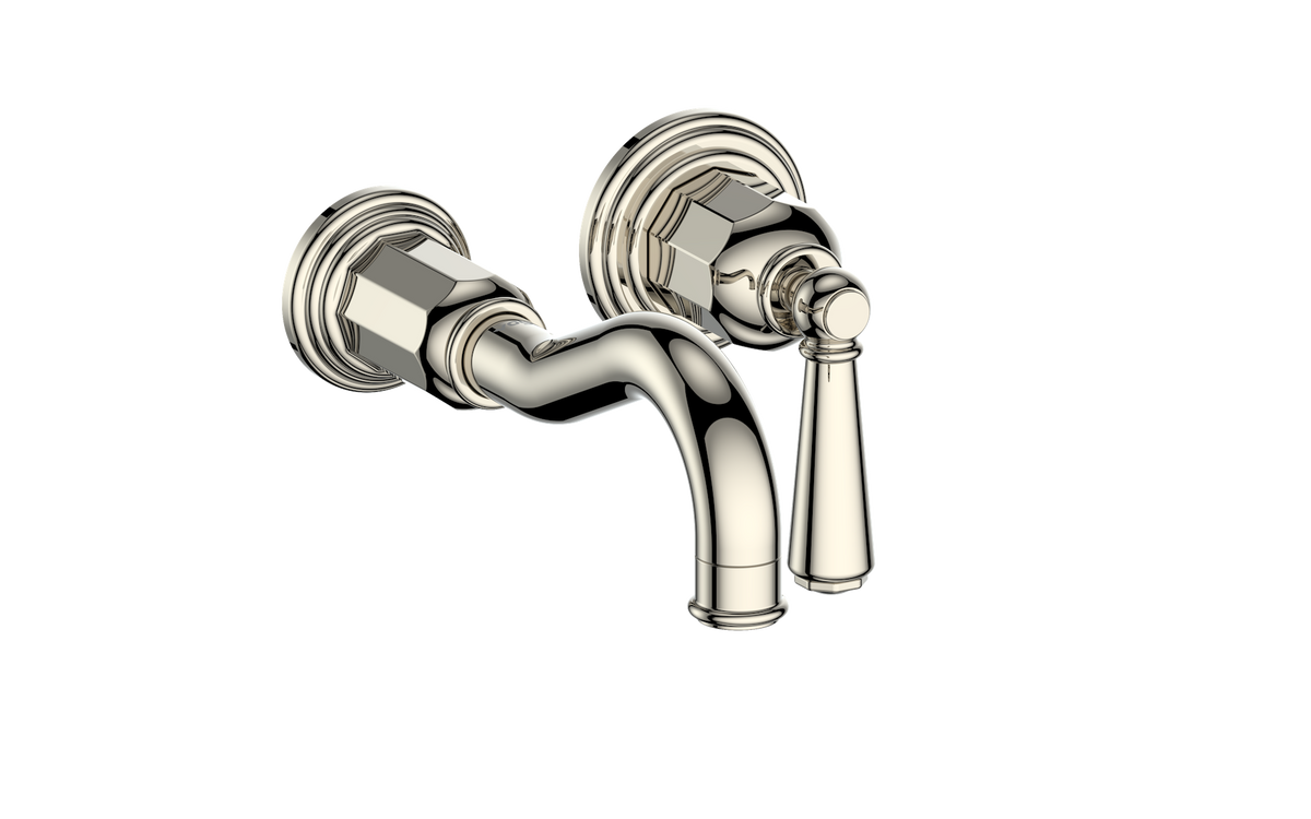Vogt Carinthia Wall Mount Lavatory Faucet - Lever Handle (C1) / Polished Nickel