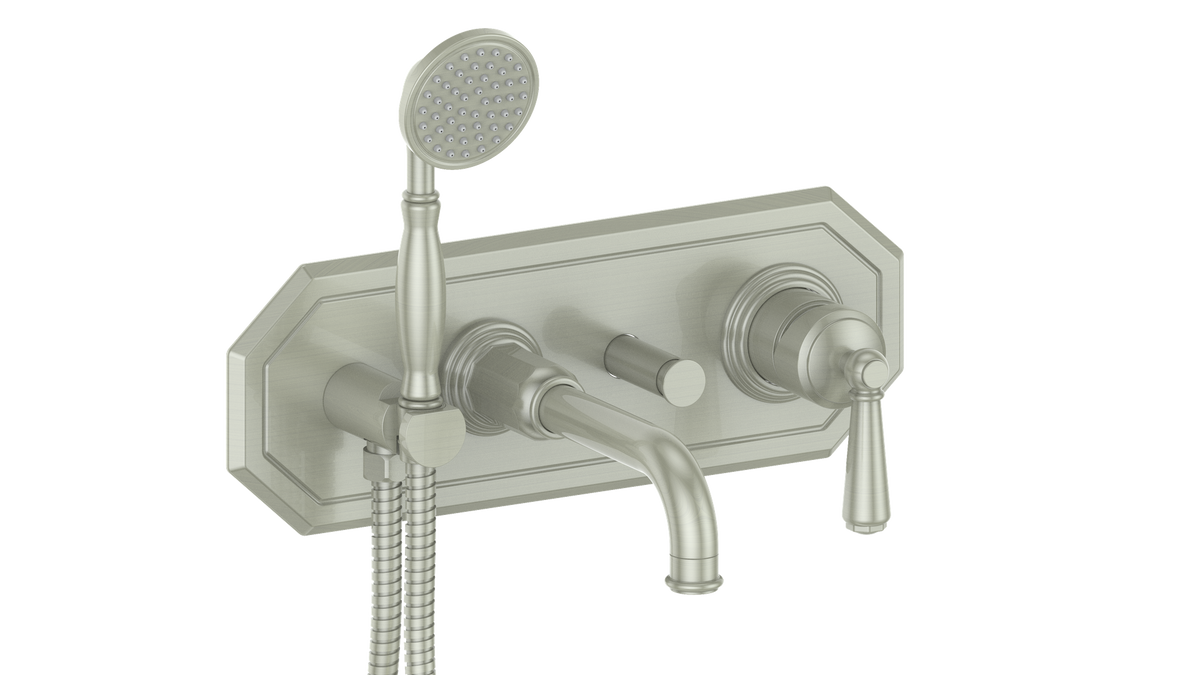 Vogt Carinthia Wall Mount Tub Filler - Lever Handle (C1) / Brushed Nickel
