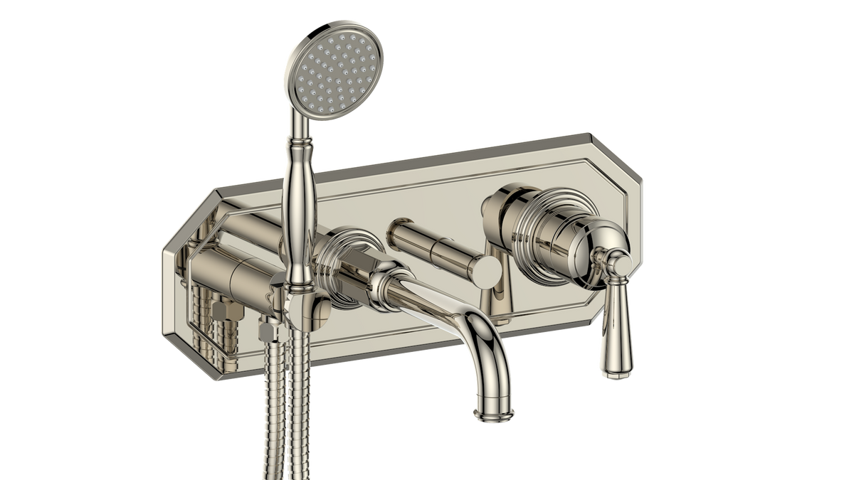 Vogt Carinthia Wall Mount Tub Filler - Lever Handle (C1) / Polished Nickel