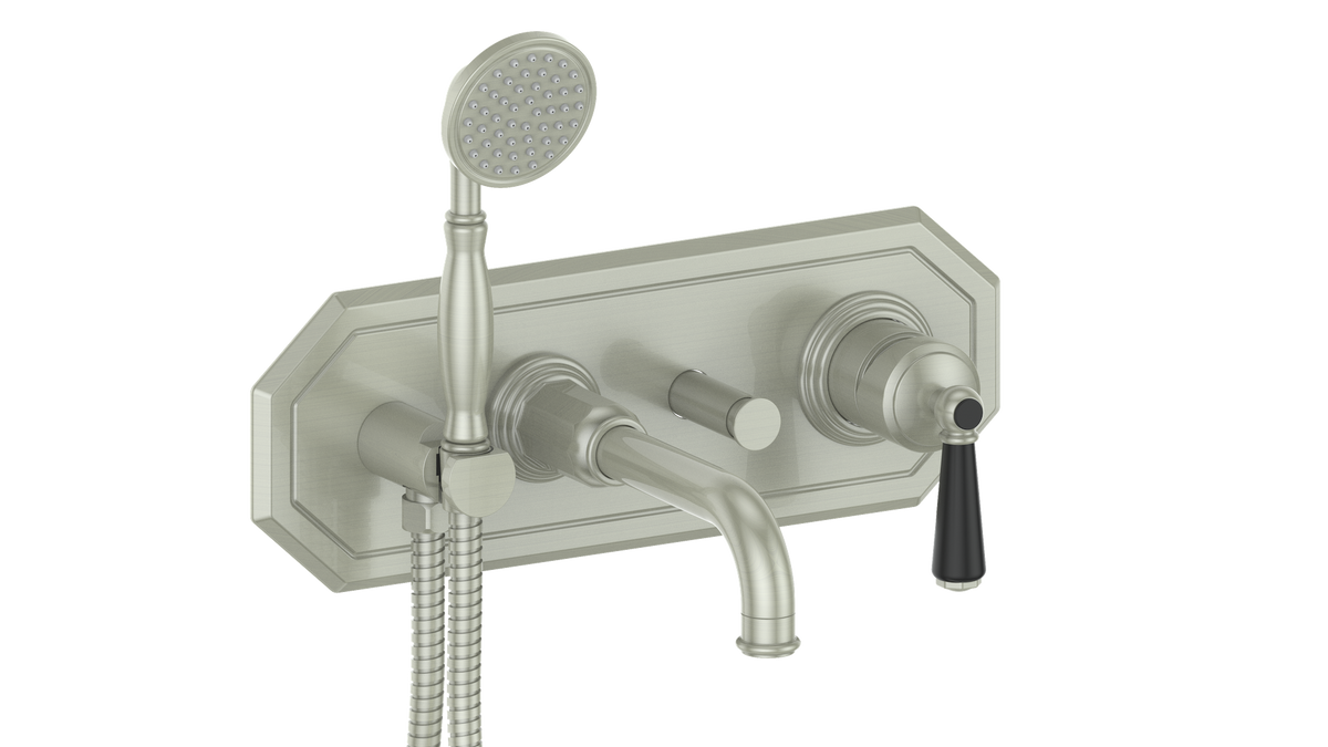 Vogt Carinthia Wall Mount Tub Filler - Lever Handle (C1) / Brushed Nickel/Matte Black