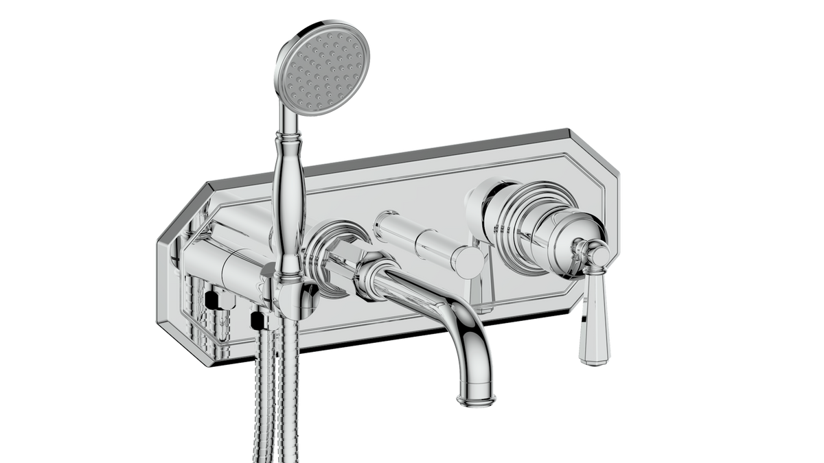 Vogt Carinthia Wall Mount Tub Filler - Octagonal Handle (C2) / Chrome