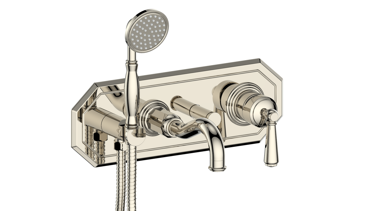 Vogt Carinthia Wall Mount Tub Filler - Lever Handle (C1) / Polished Nickel