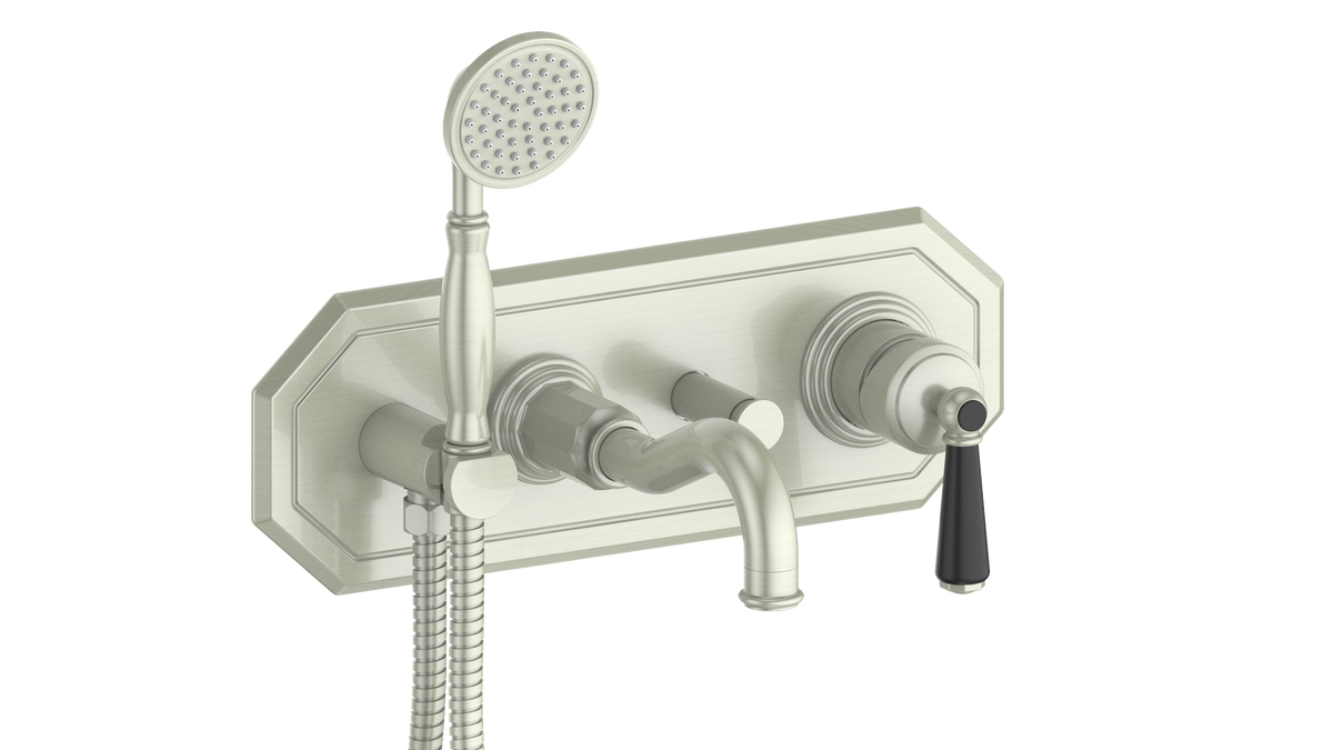 Vogt Carinthia Wall Mount Tub Filler - Lever Handle (C1) / Brushed Nickel/Matte Black