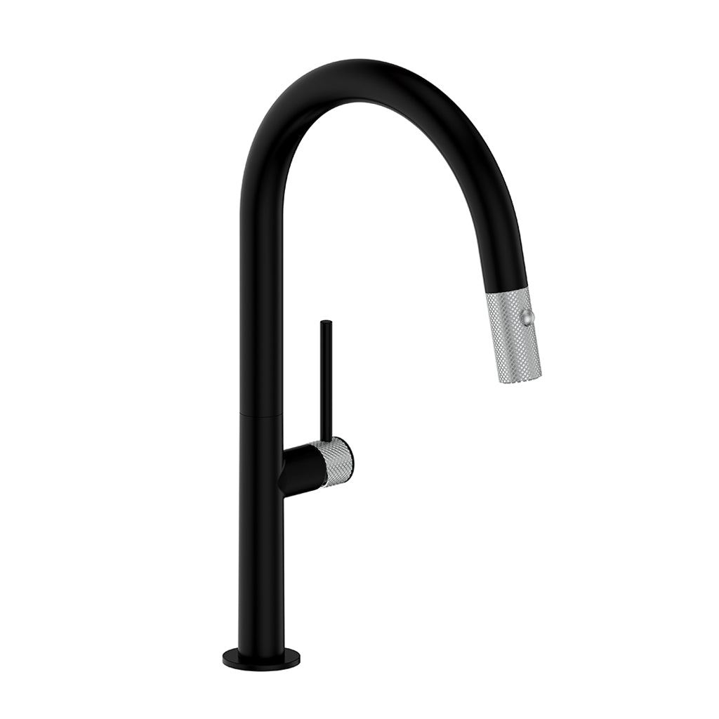 Vogt Drava 16" Kitchen Faucet - Stainless Steel/Matte Black