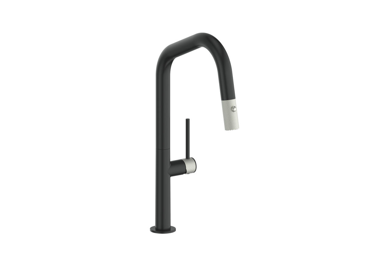 Vogt Drava 16" Kitchen Faucet - Stainless Steel/Matte Black