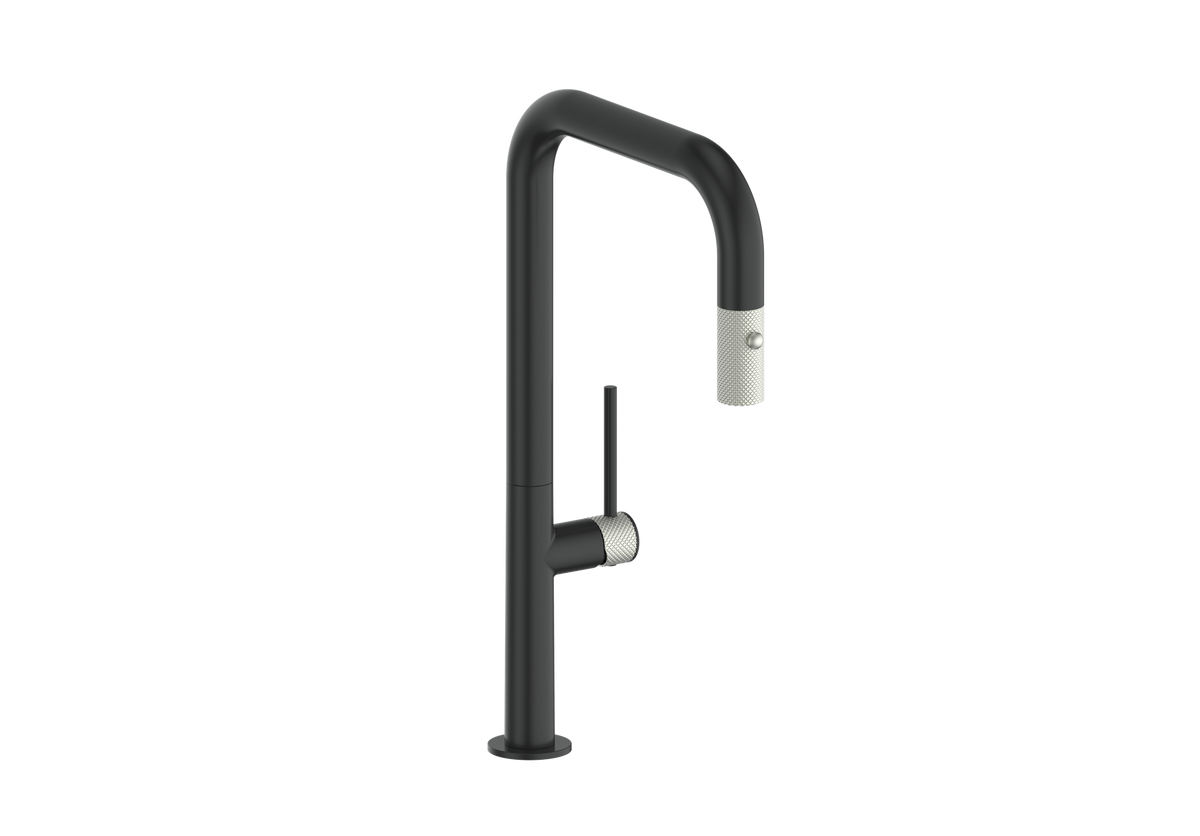Vogt Drava 16" Kitchen Faucet - Stainless Steel/Matte Black