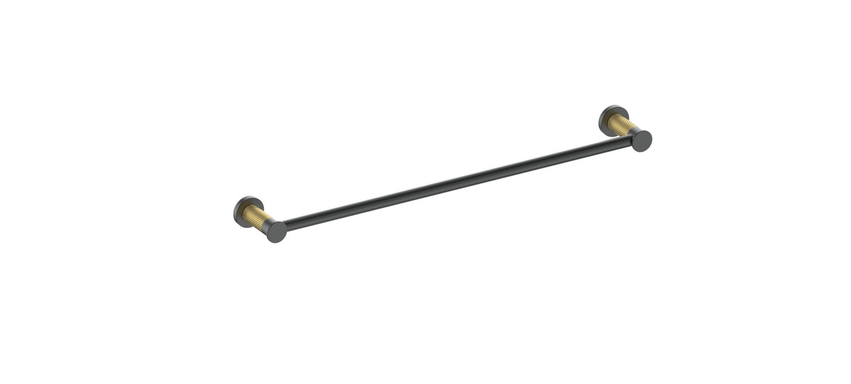 Vogt Drava 18" Single Towel Bar - Brushed Gold/Matte Black