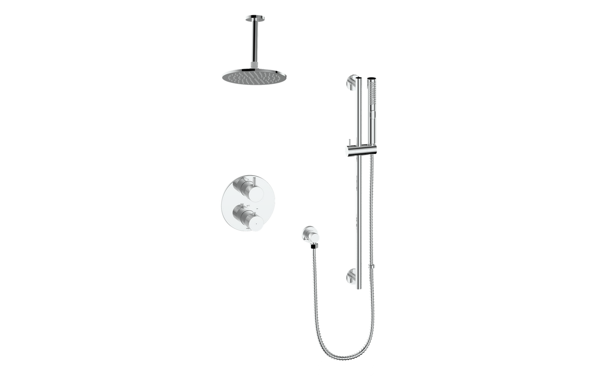 Vogt Drava 2-Way TH Shower Kit with 6" Ceiling Arm - Chrome