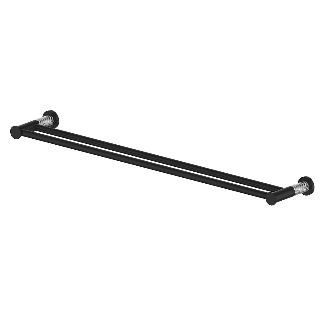 Vogt Drava 24" Double Towel Bar - Chrome/Matte Black