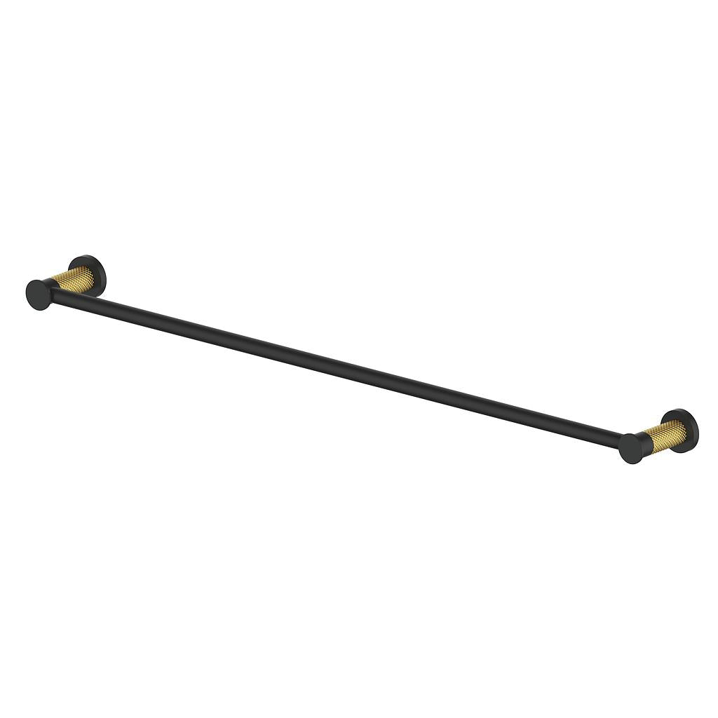 Vogt Drava 24" Single Towel Bar - Brushed Gold/Matte Black