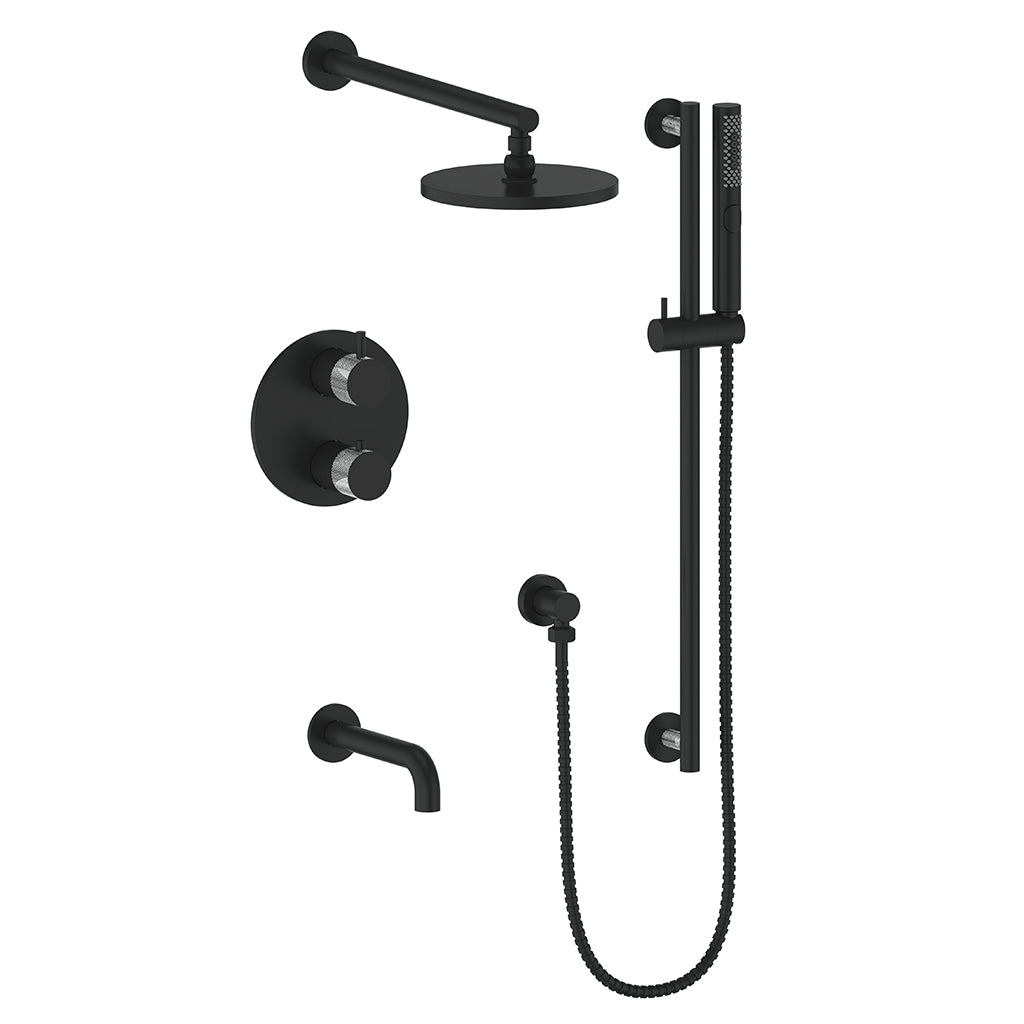 Vogt Drava 3-Way TH Shower Kit - Chrome/Matte Black