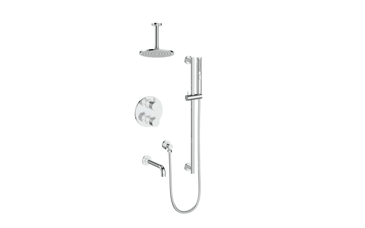 Vogt Drava 3-Way TH Shower Kit with 6" Ceiling Arm - Chrome