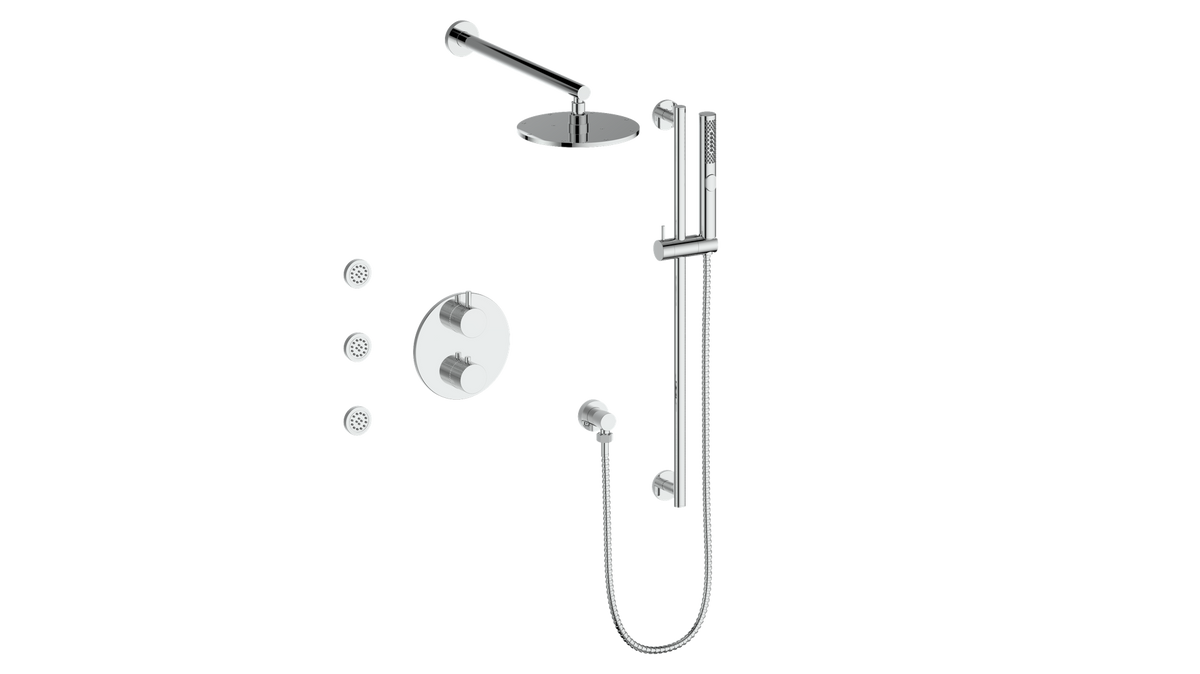 Vogt Drava 3-Way TH Shower Kit with Body Jets - Chrome